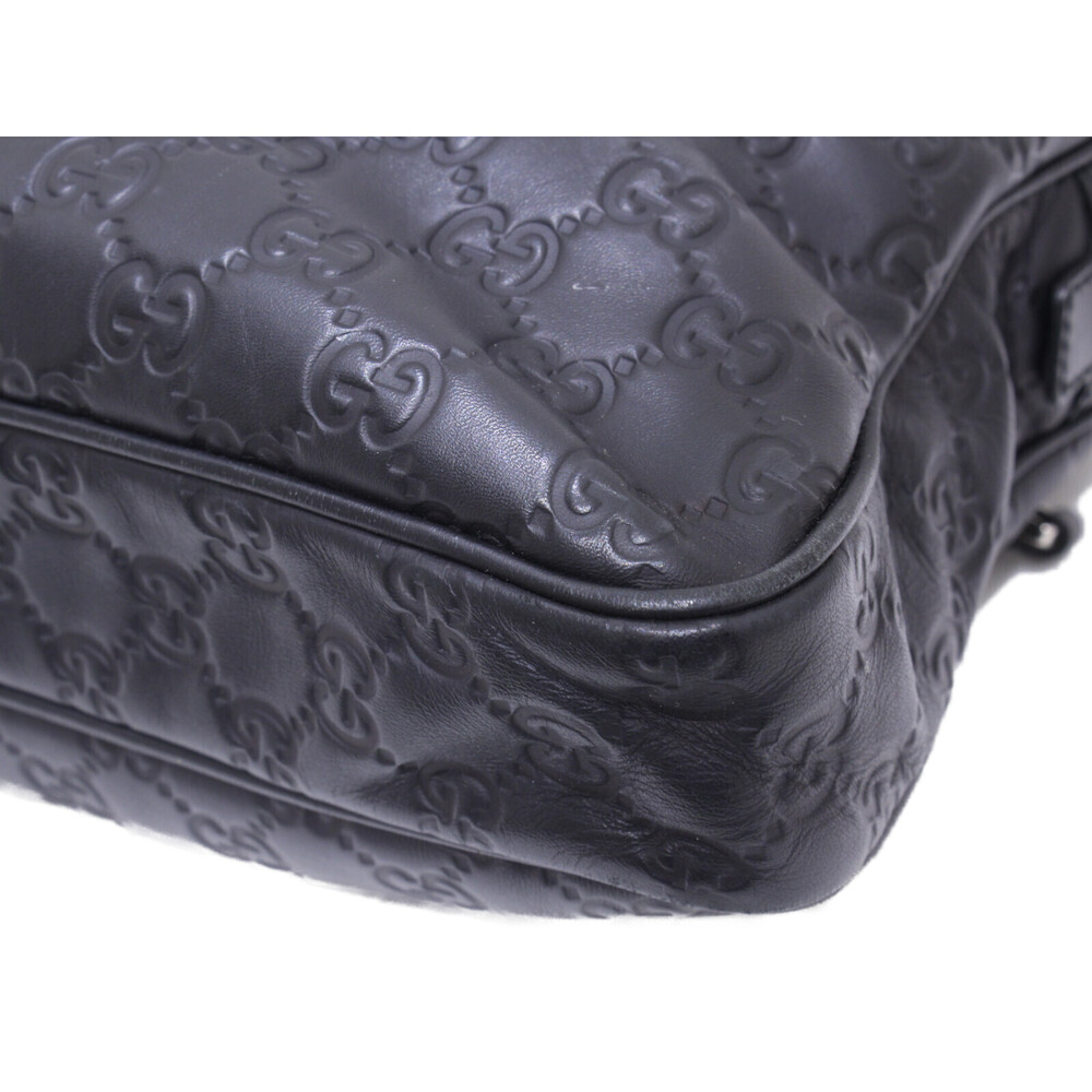 GUCCI Business Bag Briefcase Handbag Guccissima Black Leather - Picture 5 of 7